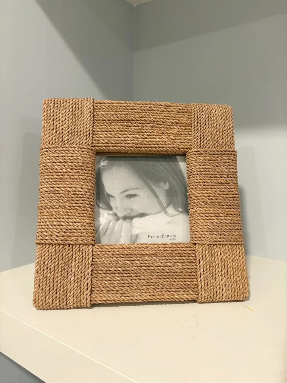 NWT Reed & Barton Seagrass Wicker Picture Frame 12.5 x 12.5